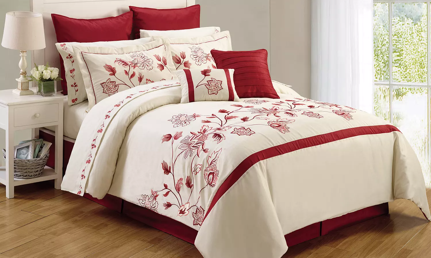 Embroidered Comforter and Sheet Set (12-Piece) - Primary Image