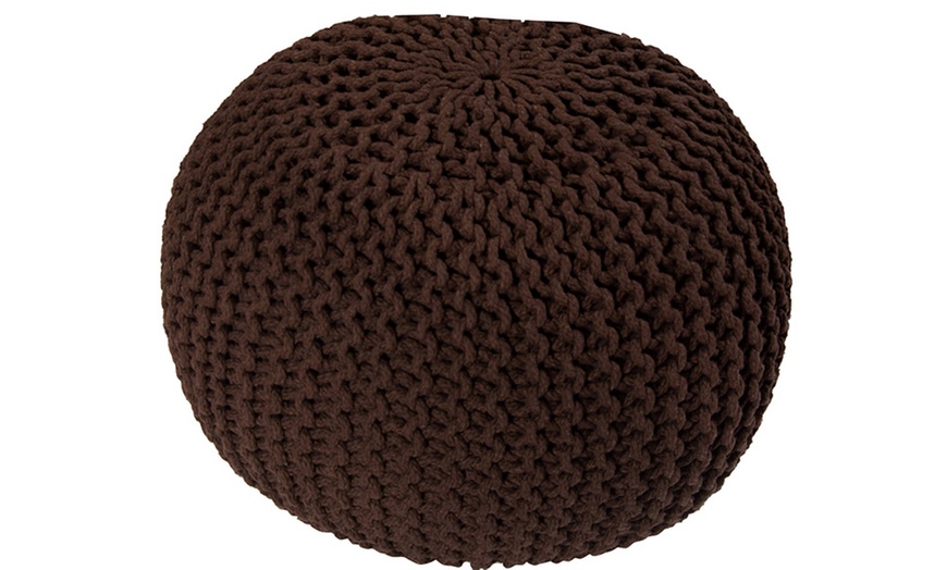 Image 3: Round Knitted Pouffes