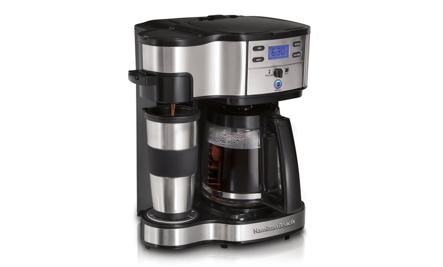 Hamilton Beach Single Serve Coffee Brewer And Full Pot Coffee Maker Groupon