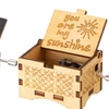Image 2: Wooden Music Box Hand Crank Engraved Vintage Toy Kids Gift-You Are My Sunshine