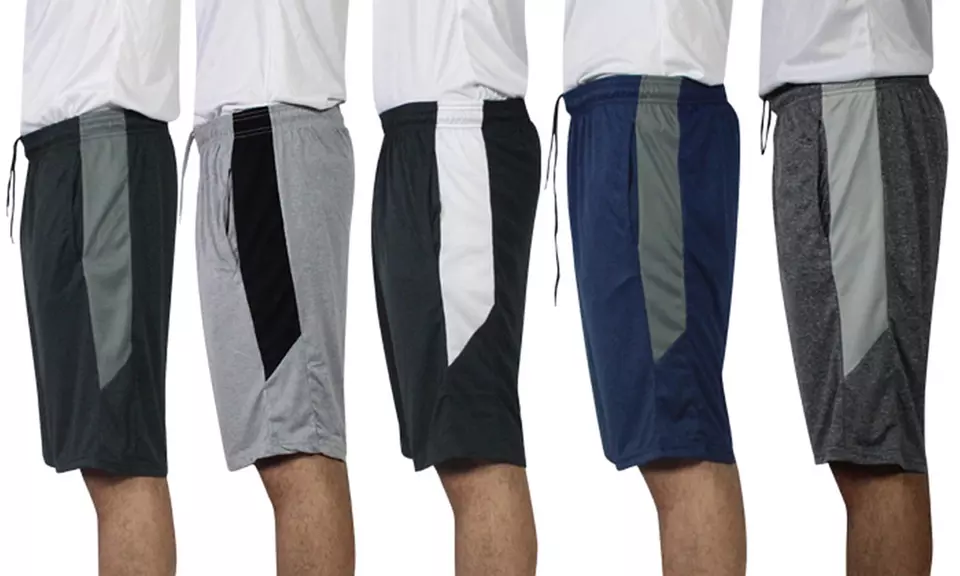 Real Essentials Men's Dry Fit Active Athletic Performance Shorts (5-Pack) - Primary Image