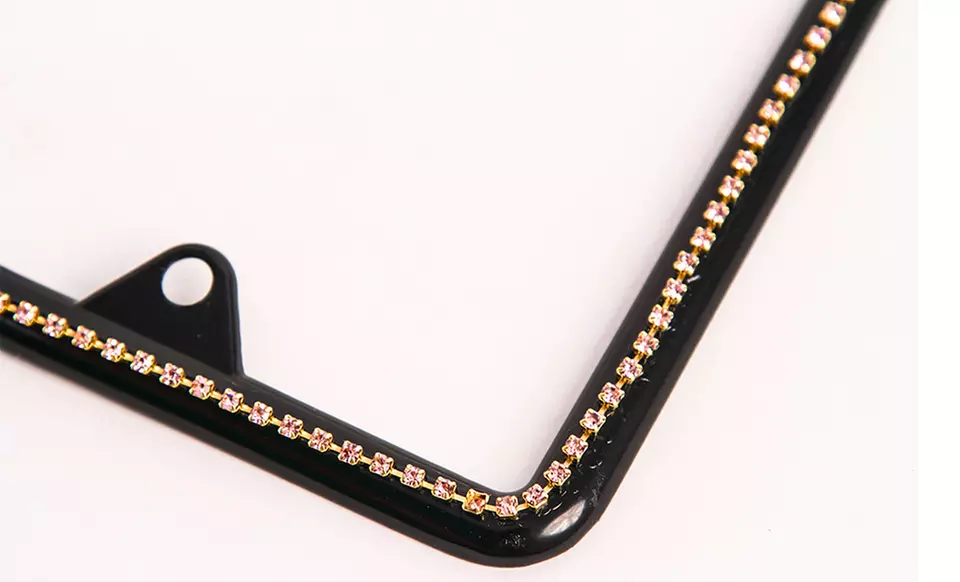 Rhinestone Bordered License Plate Frame - Second Medium