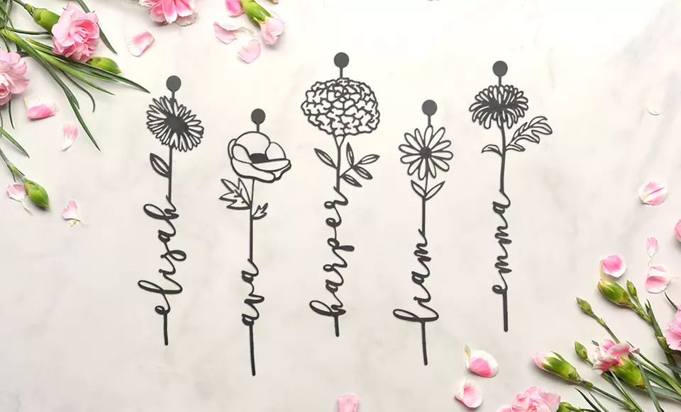 Personalized Family Flower Sign – Custom Mother’s Day Gift