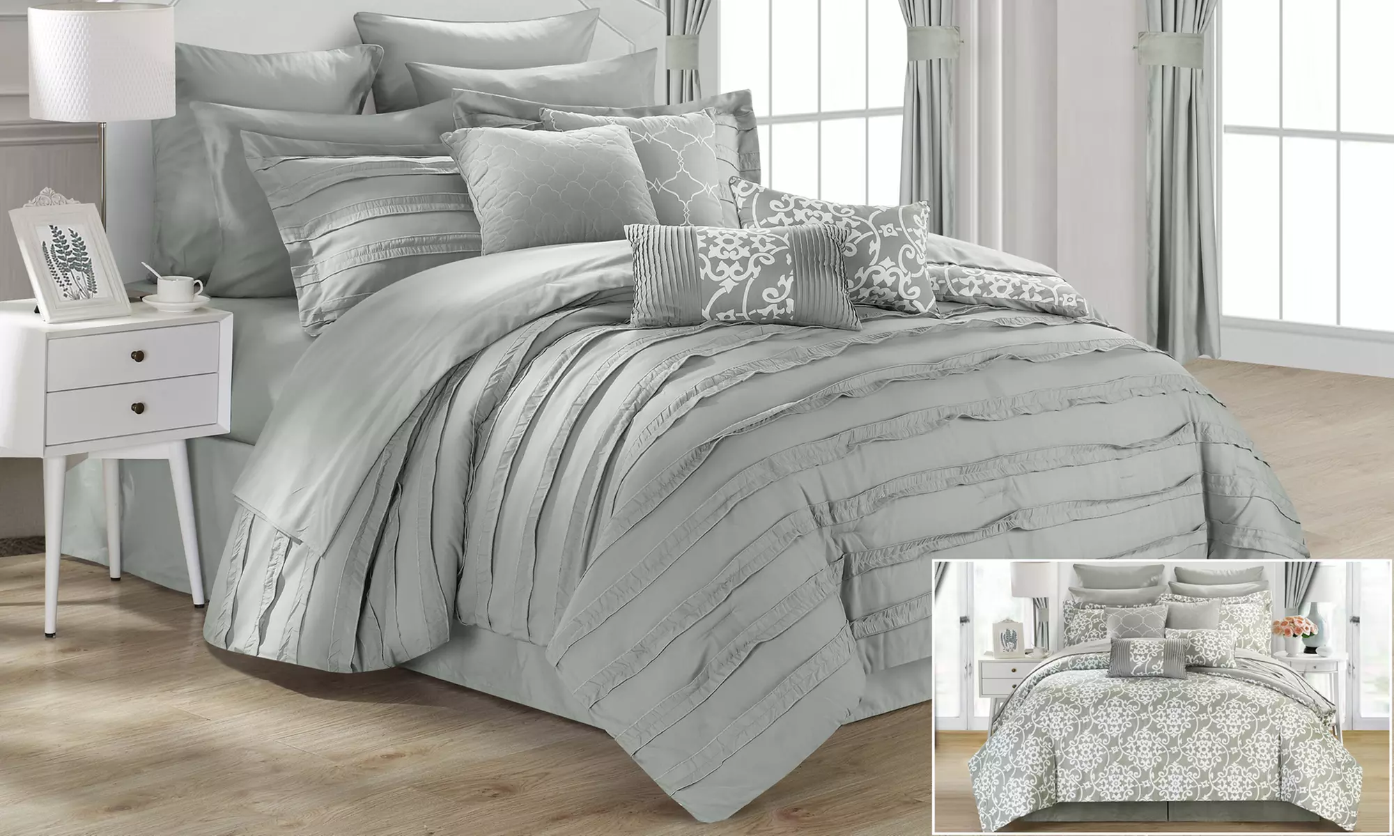 Donnella Reversible Printed Comforter Set with Sheets (24-Piece) - Primary Image