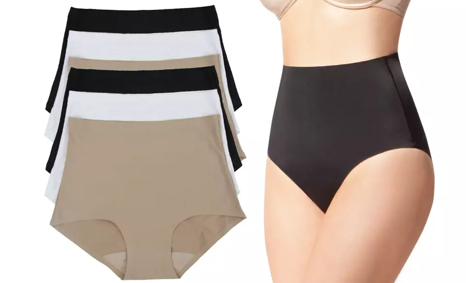 High-Waisted Tummy-Control Panties (6-Pack) - Second Medium