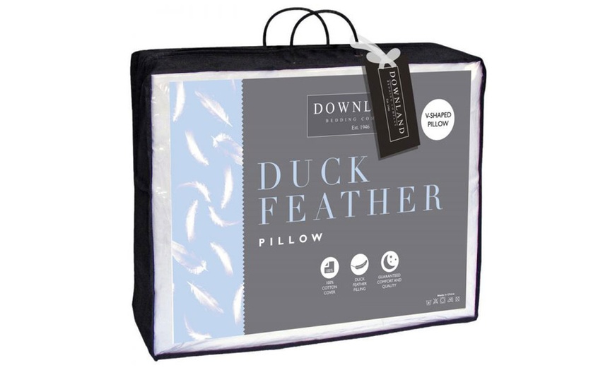 Image 2: Duck Feather V-Shaped Pillow