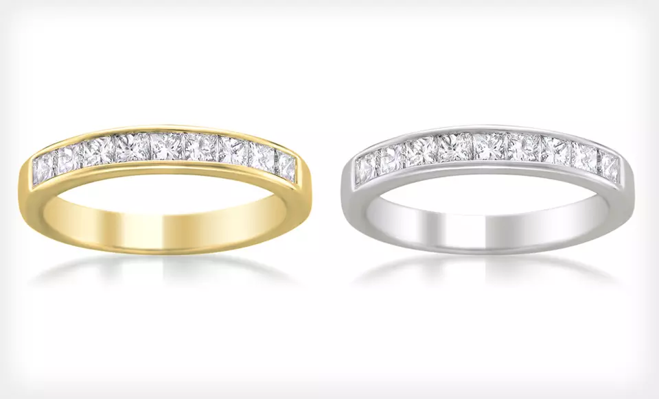 14-Karat Gold and Diamond Wedding Band (Up to 57% Off). Multiple Styles and Sizes Available. Free Shipping and Returns. - Image 4