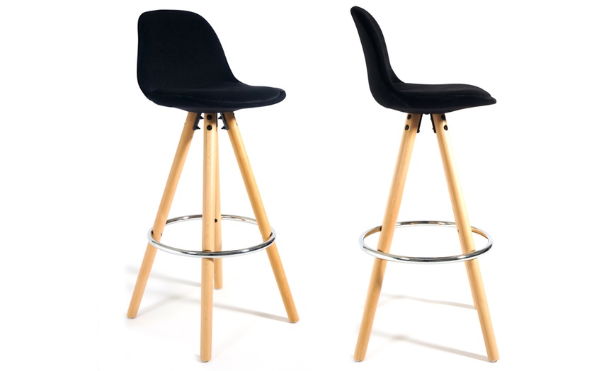 Image 9: Barcelona Retro-Style Bar Stool Two-Piece Set