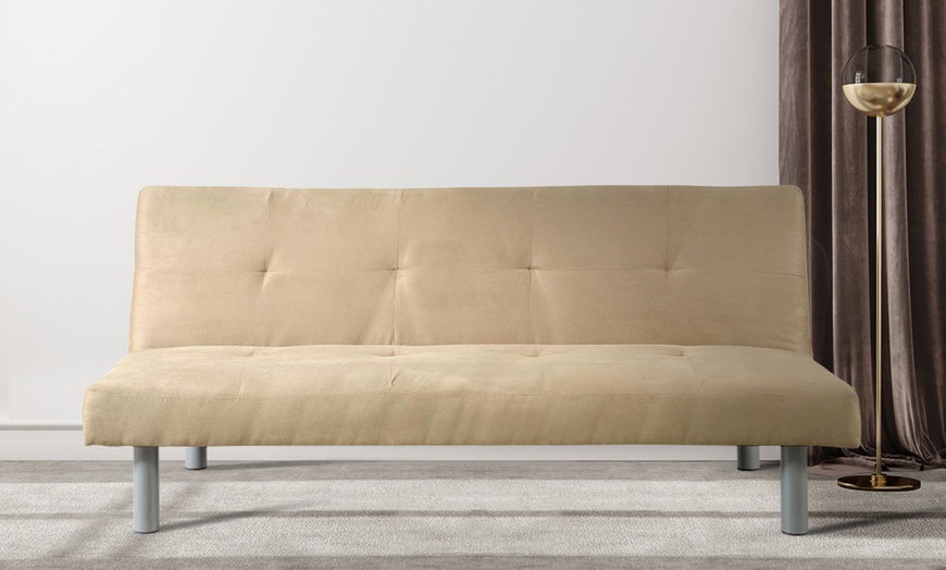 Image 6: Faux Suede Sofa Bed