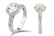 Sterling Silver Engagement Ring made with Swarovski Elements and Cubic Zirconia - Second Medium