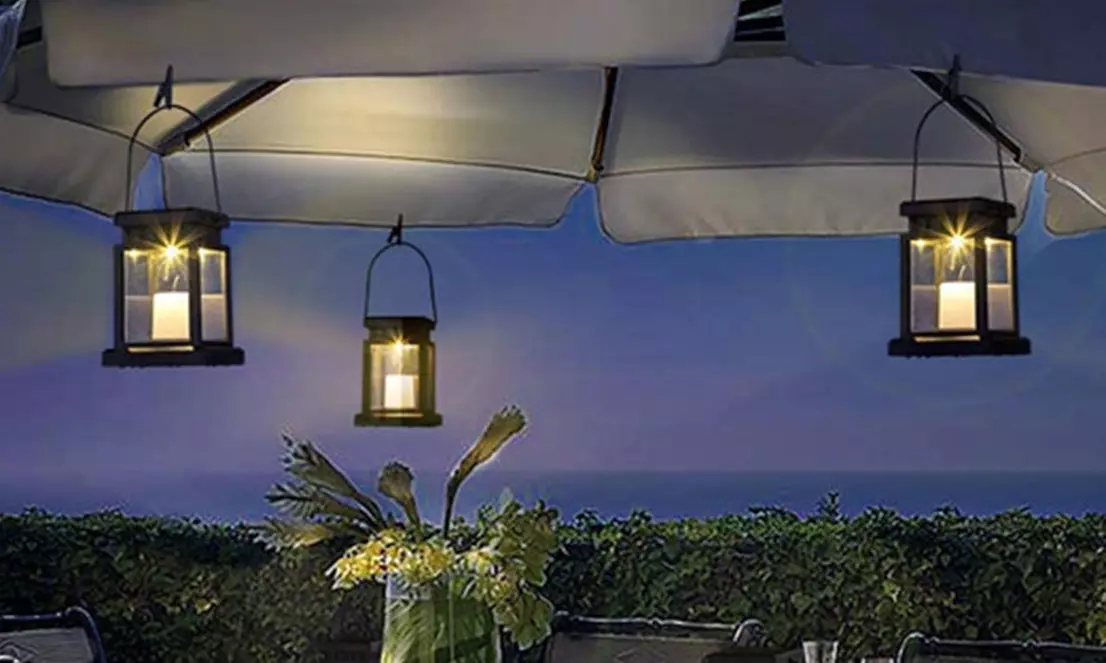 Pack of Two Solar Hanging Lantern Lights