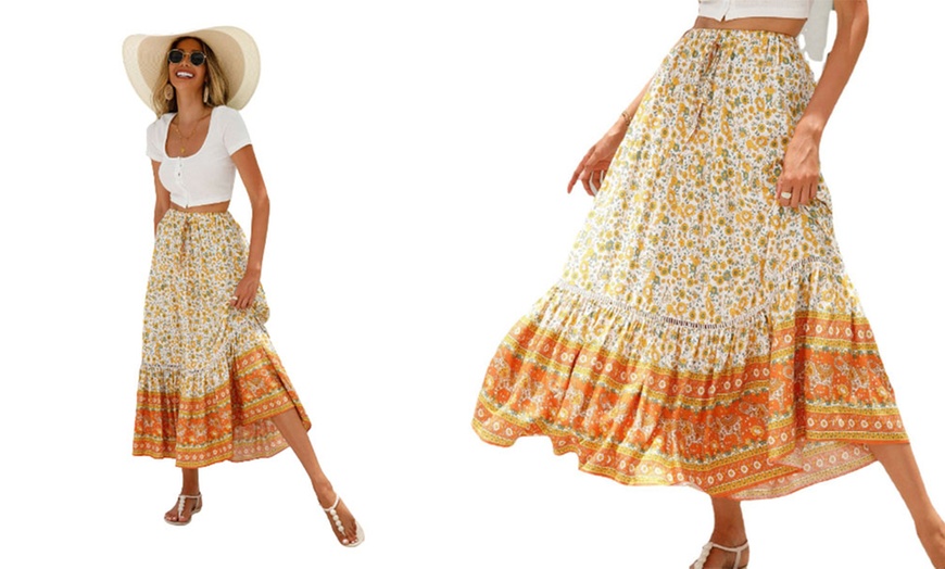 Image 5: Women’s Maxi Printed Skirt