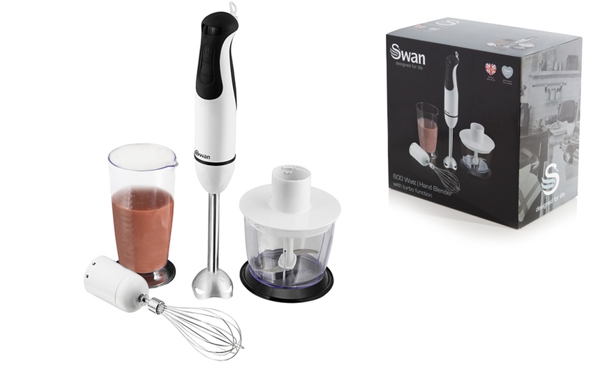 Image 1: Swan Three-in-One Hand Blender