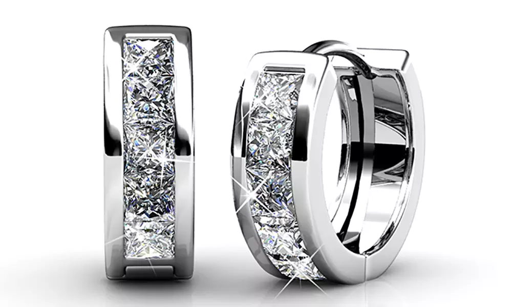 1x, 2x oder 3x Damen-Creolen mit österreichischen Kristallen