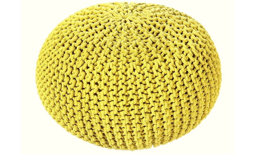 Image 17: Round Knitted Pouffes