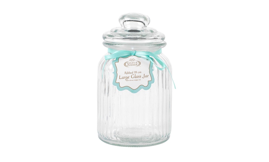 Image 22: Giles & Posner Ribbed Glass Jars