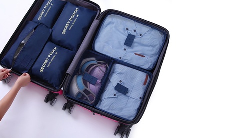 Set de 7 pieces de voyage avec cubes, pochettes et sac à chaussures