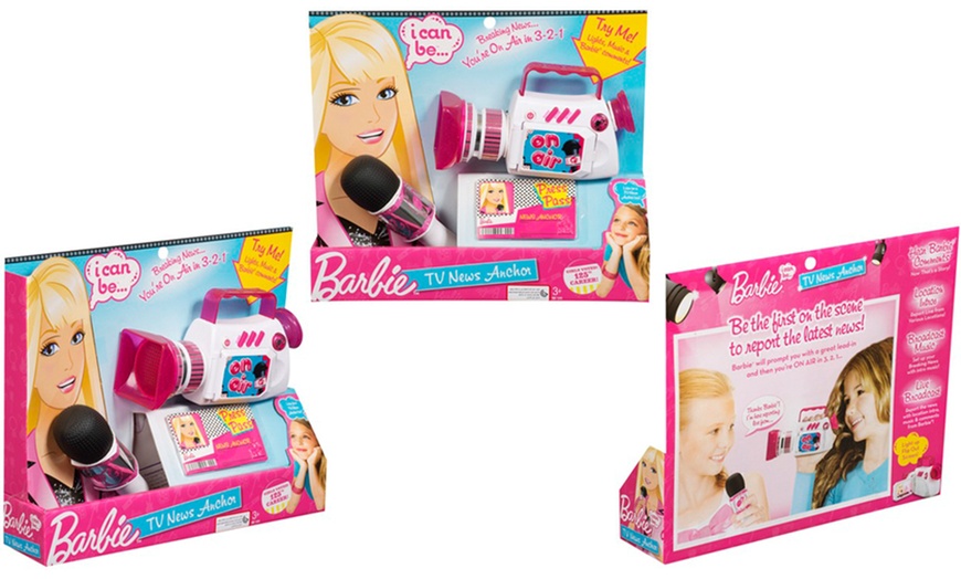 Image 1: Barbie TV News Anchor Playset