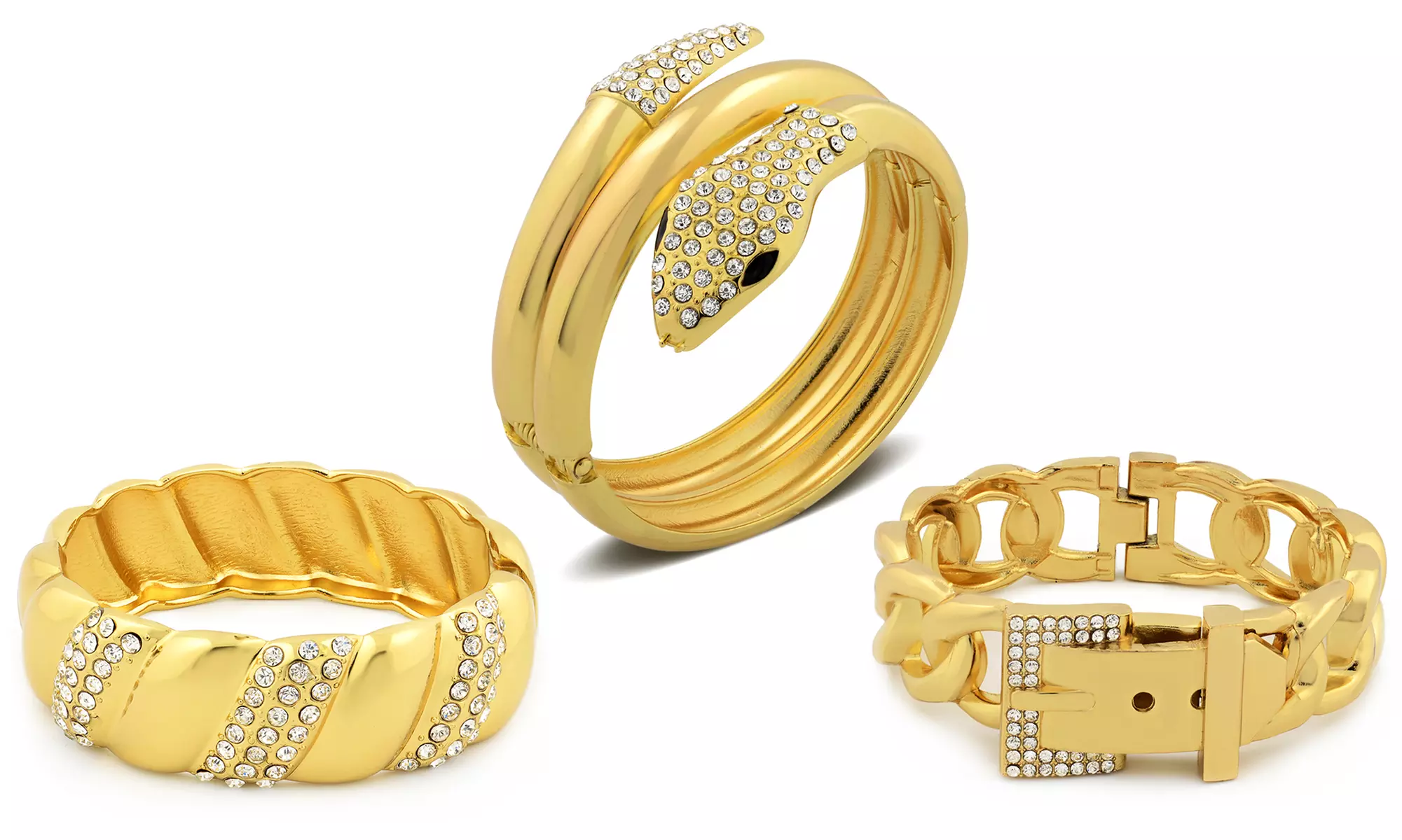 Round Cubic Zirconia Chunky Bangle - Primary Image