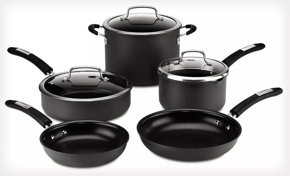 $129 for a Cuisinart 8-Piece Dishwasher Safe Cookware Set ($199.99 List Price). Free Shipping and Returns. - Primary Image