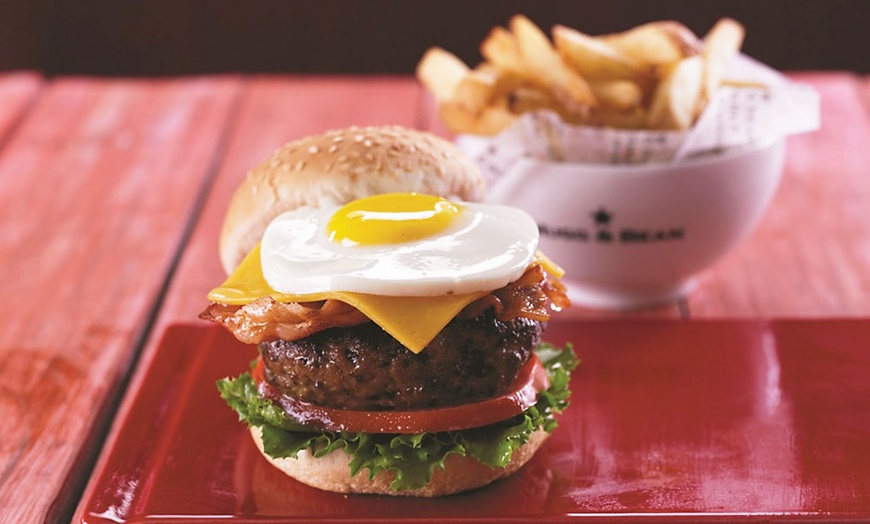 Image 1: Burger Meal with Cake and Drink