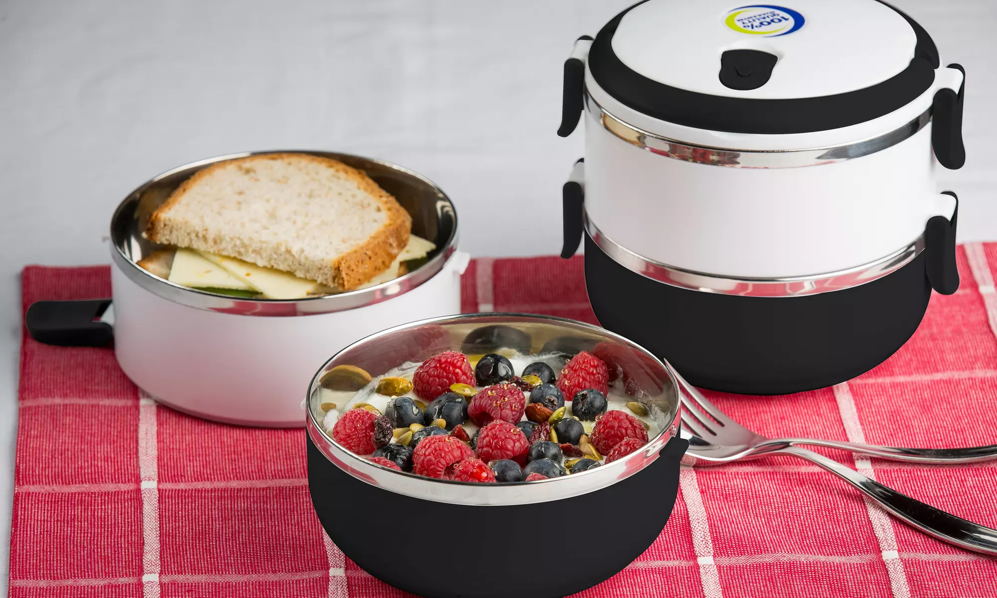 Modernhome Stainless Steel Tiered Lunch Containers - Primary Image