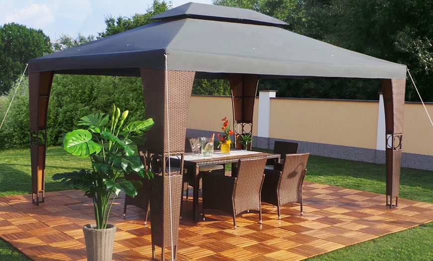 Image 2: 3m x 4m Rattan Gazebo