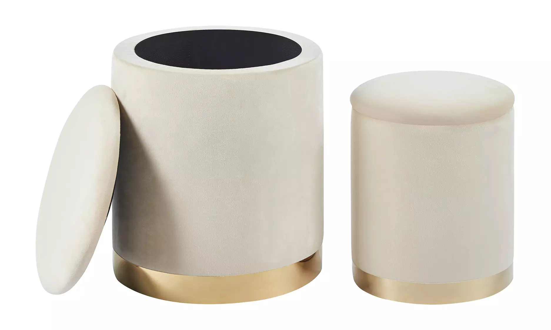 Juego 2 puffs de terciopelo