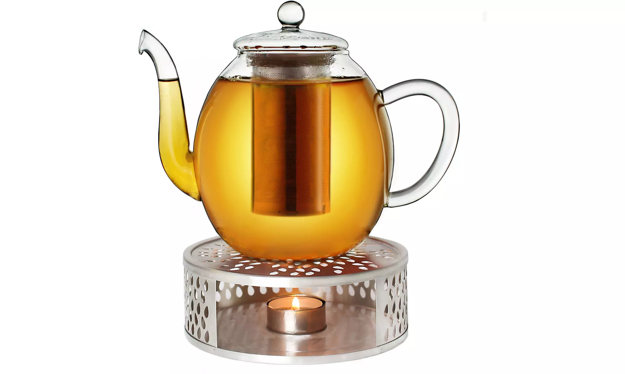 Creano Teekanne mit Filter und Stövchen