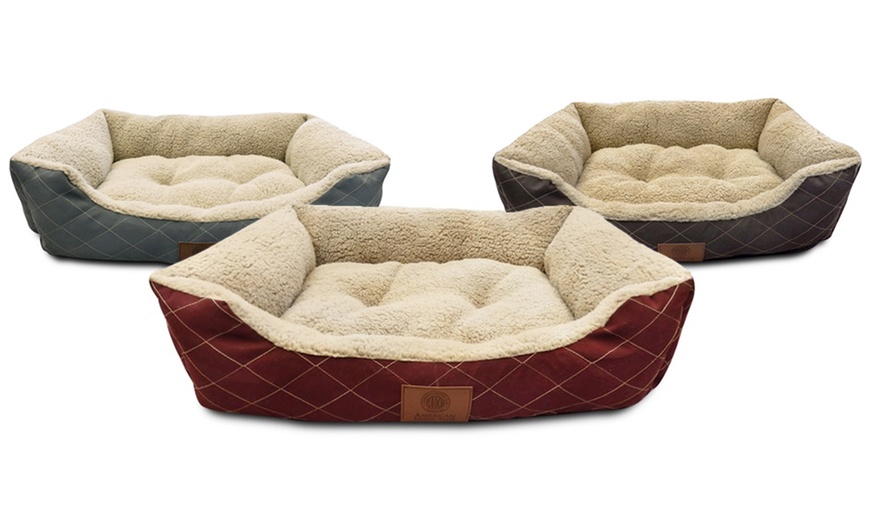 AKC Sherpa Cuddler Pet Bed | Groupon