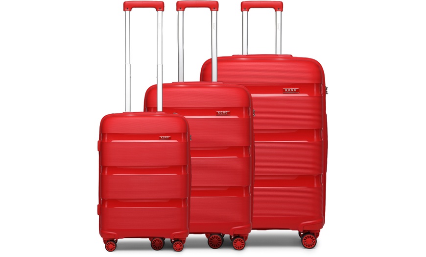 Image 18: One or Four Hard Shell Suitcases with 360° Swivel Wheels