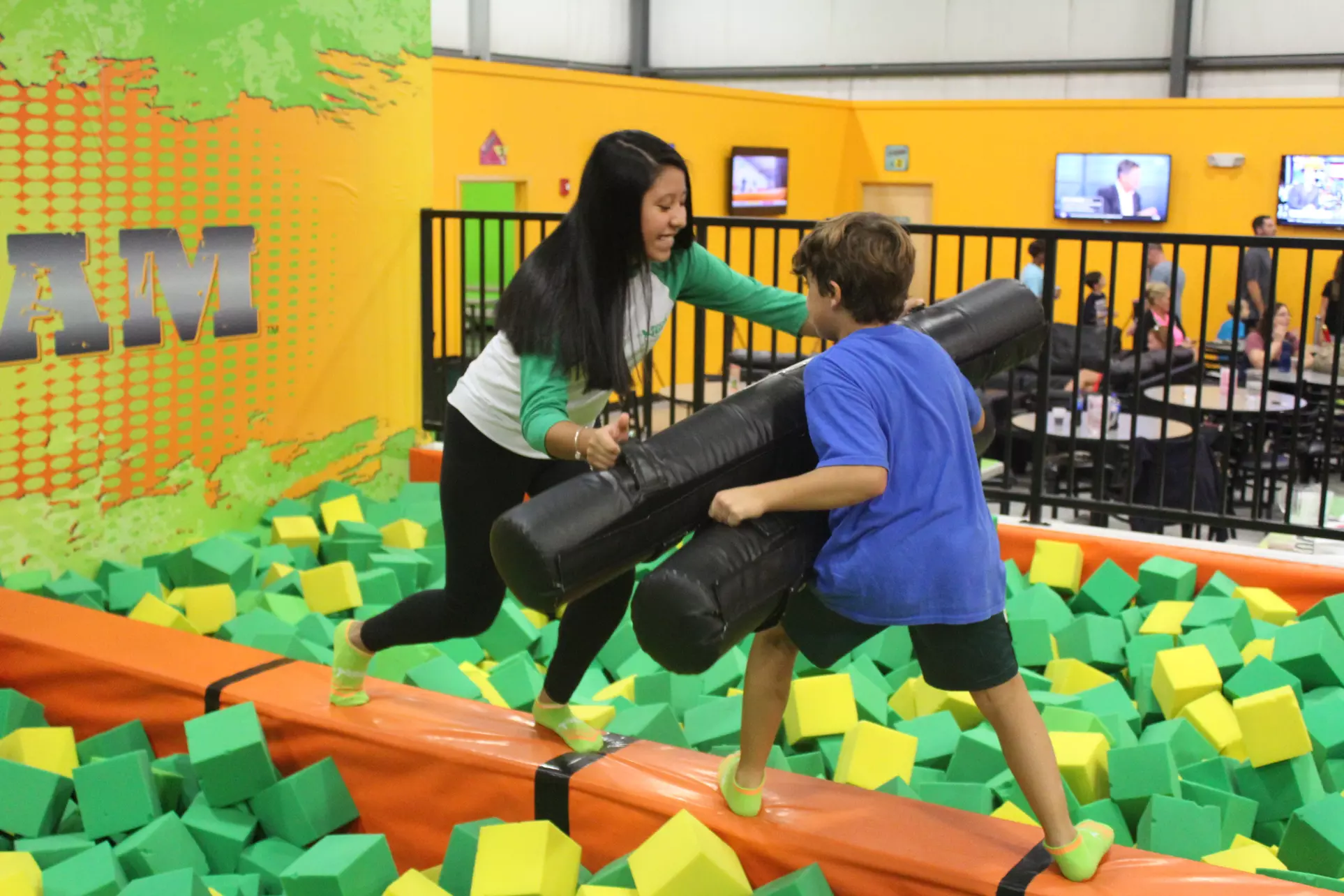 60- or 90-Minute Jump Pass for Two People at Rockin' Jump Trumbull (Up to 40% Off)  - Primary Image