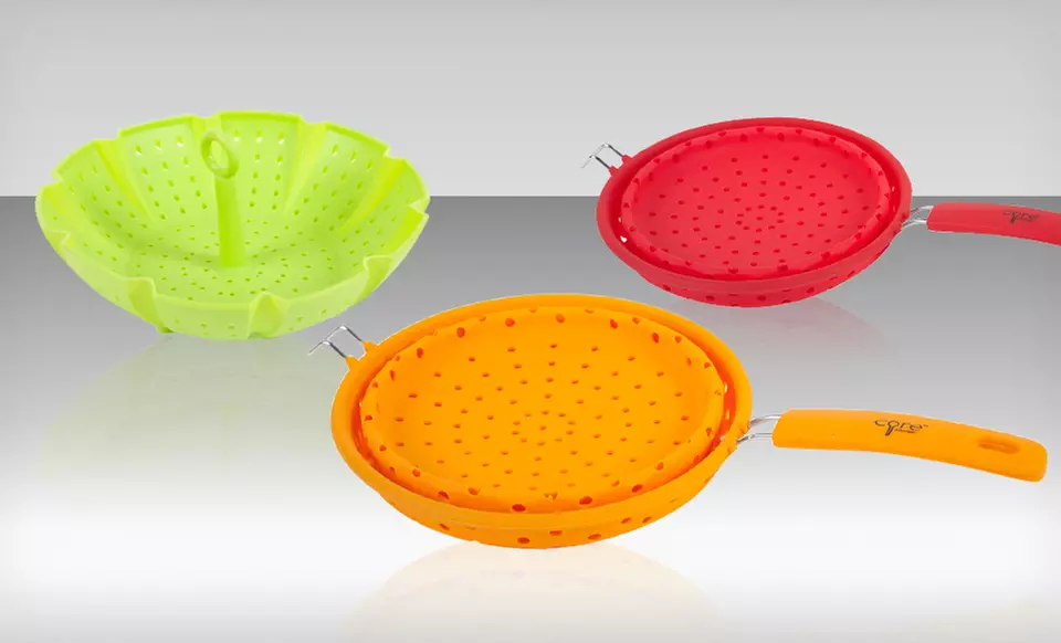 $13.99 for a Core Kitchen Silicone Strainer and Steamer Set ($50 List Price). Free Returns. - Primary Image