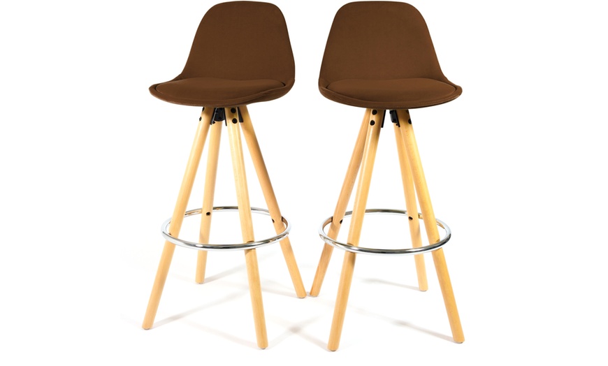 Image 15: Barcelona Retro-Style Bar Stool Two-Piece Set