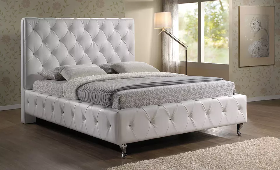 Modern Upholstered Platform Beds with Headboards. Multiple Sizes Available from $319.99–$569.99. - Second Medium