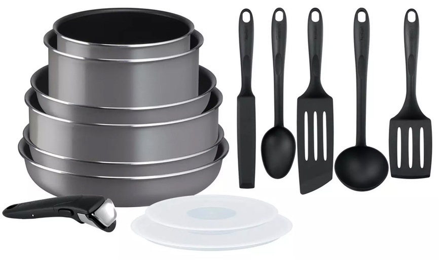 Image 1: Tefal 14 Piece Durable Stone Coating Cookware Set