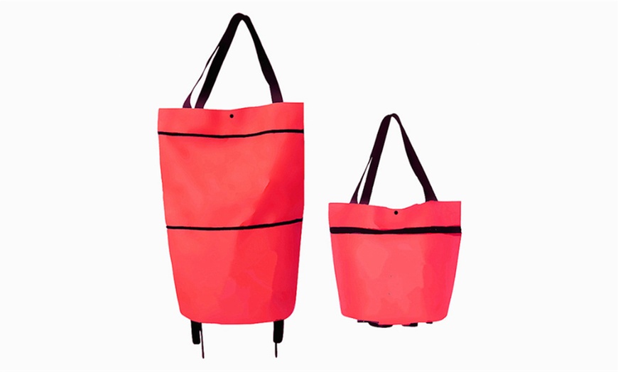 Image 4: Foldable Shopping Pull Cart Trolley Bag