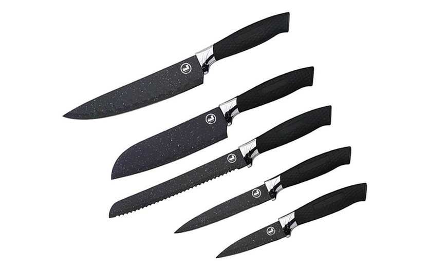 Image 4: Five-Piece Stainless Steel Kitchen Knife Set