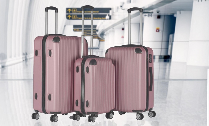 Image 3: Milano Premium 3pc ABS Hardcase luggage Set