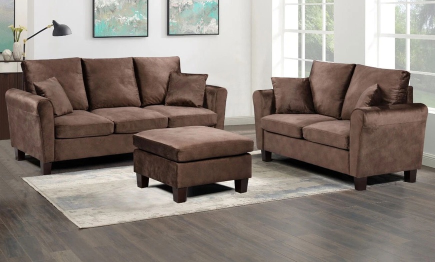 Image 8: Tivette Brushed Velvet Sofa Set 