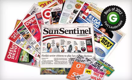$10 for a One-Year Sunday Subscription to the "Sun Sentinel" ($208 Value) - Primary Image