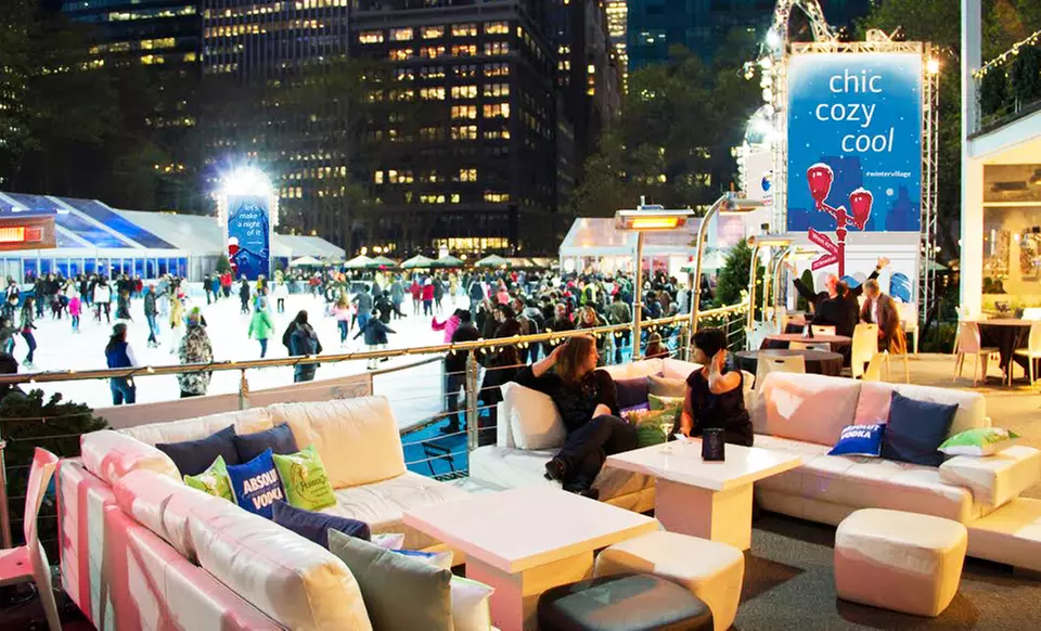 VIP Ice-Skating Package for Two with Optional Three-Course Dinner at Celsius at Bryant Park (Up to 48% Off) - Primary Image
