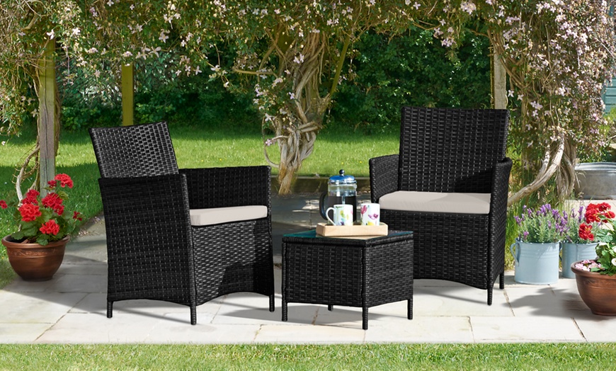 Image 2: Three-Piece Rattan Furniture Set