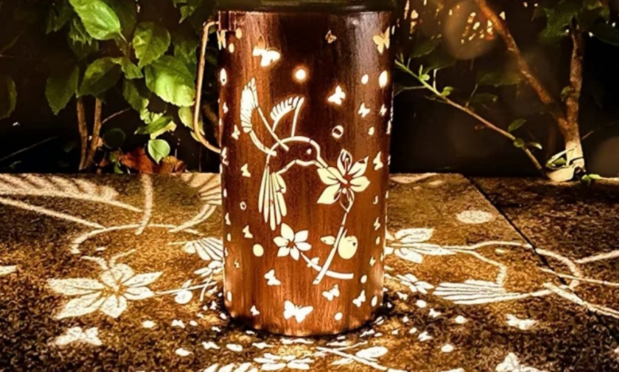 Image 9: Butterfly Solar Garden Lantern Decorative Outdoor Light