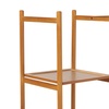 Image 8: Freestanding Bamboo Clothes Rack with Shelves for Storage