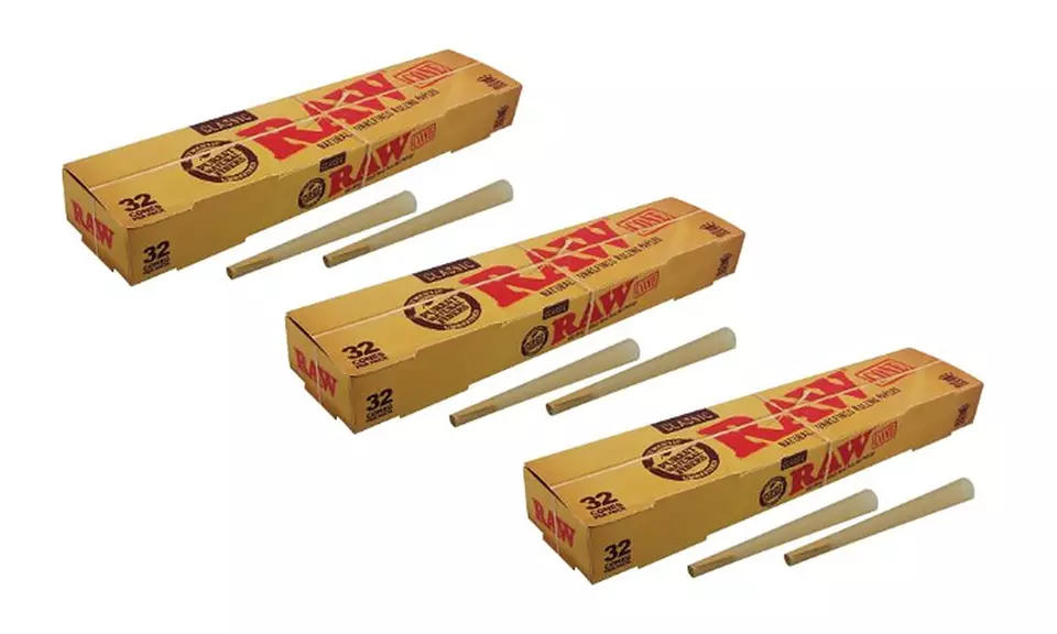 Raw Cone Classic Rolling Papers from HookahTown (3-Pack of 32-Count Boxes) - Primary Image
