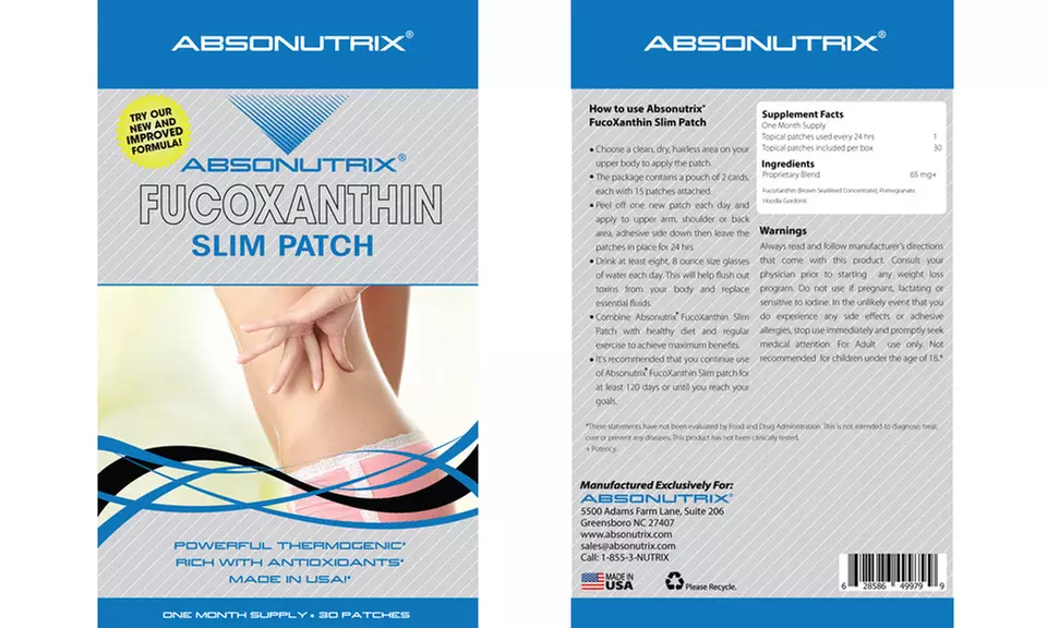 1-Month Supply of Fucoxanthin Slim 30 Weight-Loss Patches - Primary Image