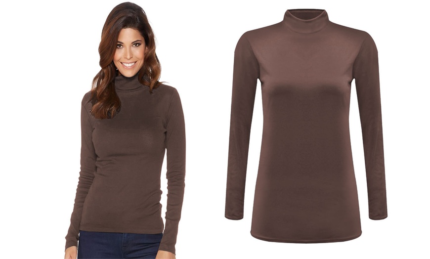 Image 8: Women's Polo Neck Jersey Tops