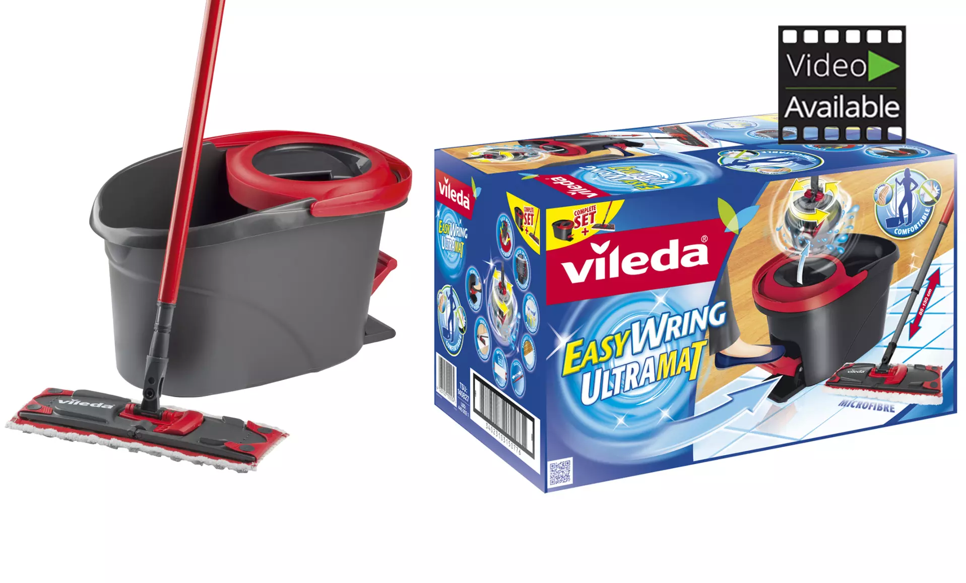 Vileda EasyWring UltraMat Komplettset mit Bodenwischer und Rotationseimer für die bequeme Bodenreinigung - Primary Image