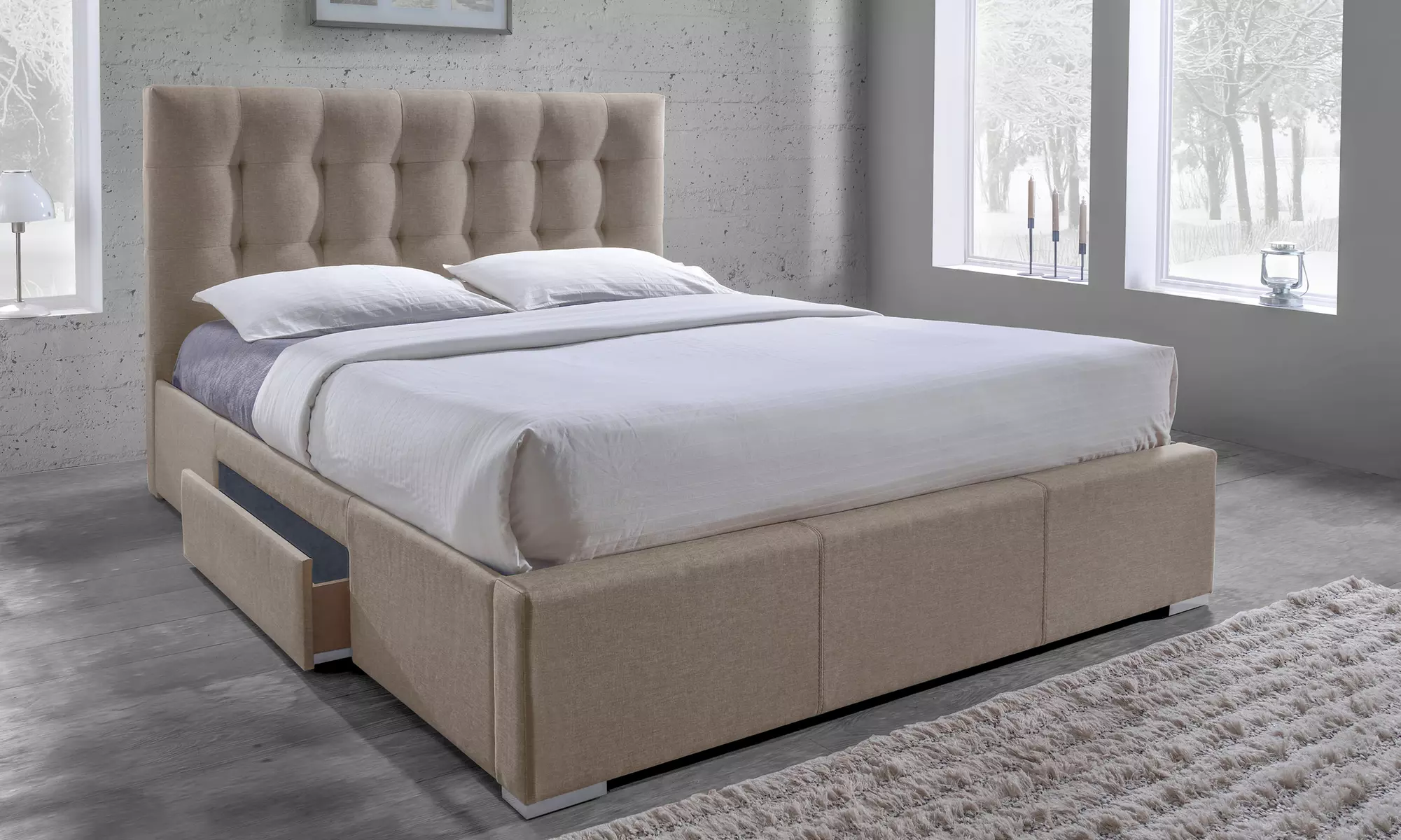 Marion Fabric Upholstered Storage Bed - Second Medium